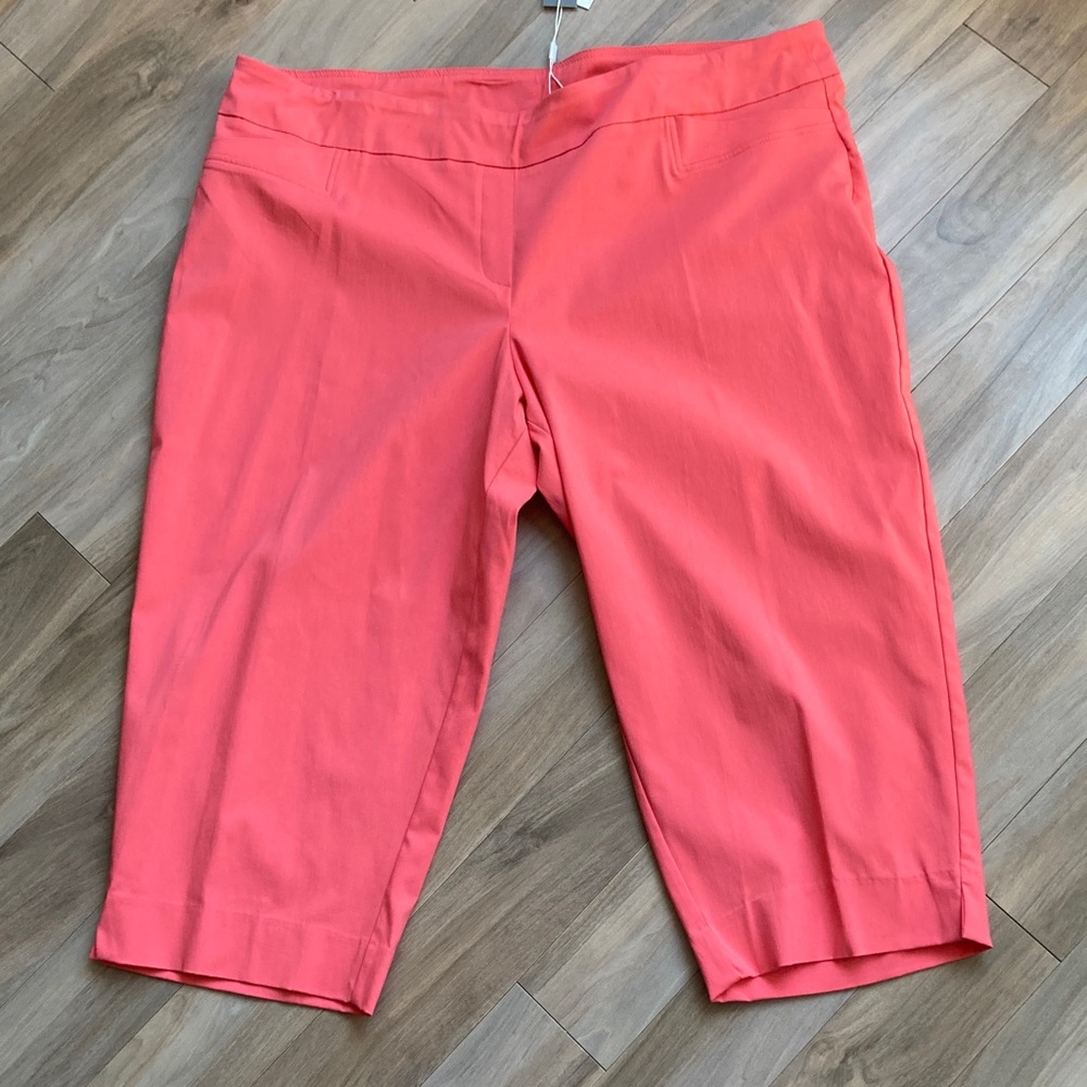 Zac & Rachel Mid-Rise Wide Crop Pant with stretch sugar coral 24W - Picture 8 of 17